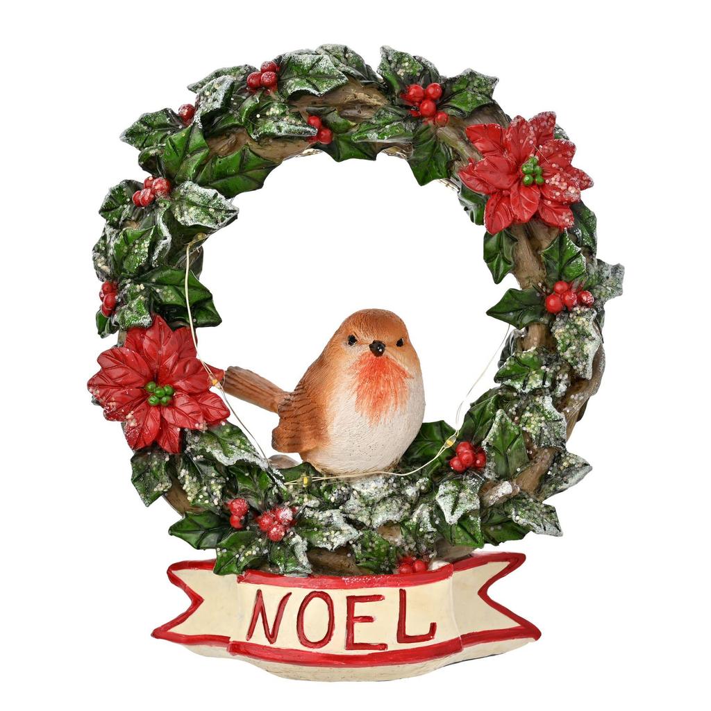 Robin Wreath Figurine