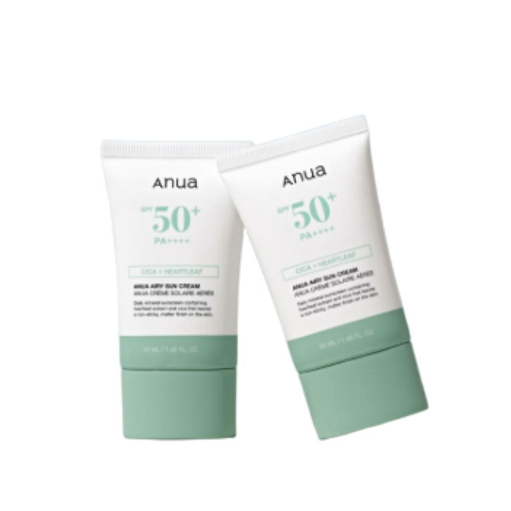 

Anua Airy Mineral Sunscreen SPF50+ 50ml (2-Pack) – Lightweight Physical UV Protection for Sensitive Skin