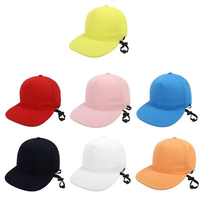 3-10T Kids Windproof Hat Solid Sunhat Travel Baseball Caps with Rope Chin Cord Retainer Hat for Outdoor Fun