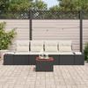 VidaXL Ensemble de canapé de jardin 5 pièces avec coussins noir poly rattan acacia 3356556