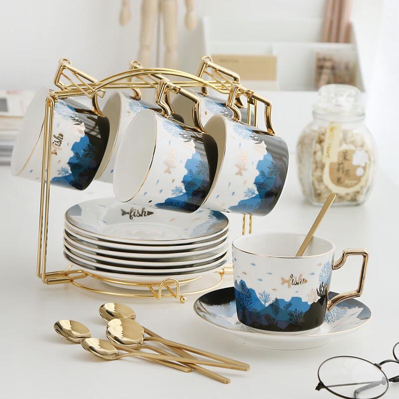 Oeny European Ceramic Coffee Cup and Saucer Set