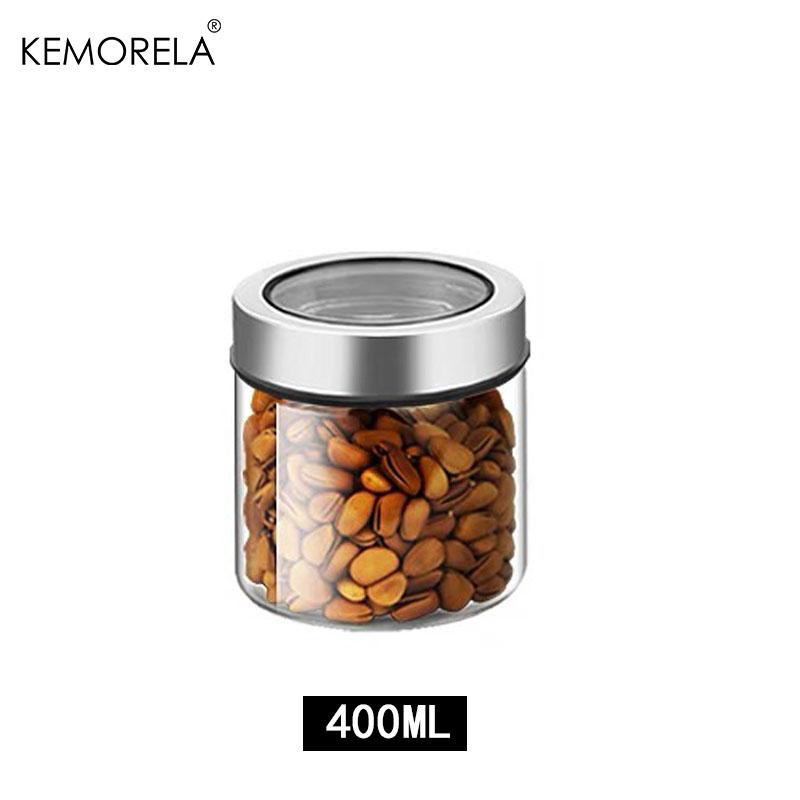 Transparent Coffee Storage Jar With Lid Creative Cylindrical Oatmeal Cereals Snack Glass Sealed Jar Household Storage Container