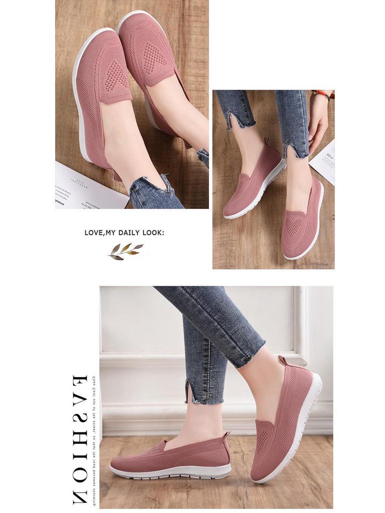 Women's Summer Casual Breathable Soft Flat Shoes - Low-Top Beijing Cloth Mom Shoes