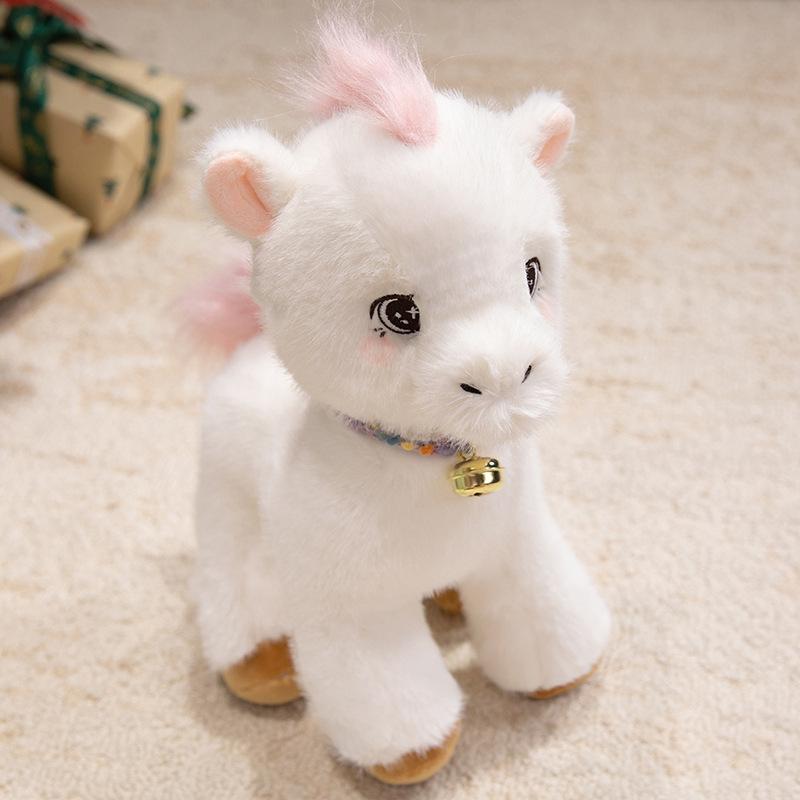 Cute Cute White Pony Plush Toy Pony Zodiac Horse Doll Children'S Company Soothing Doll