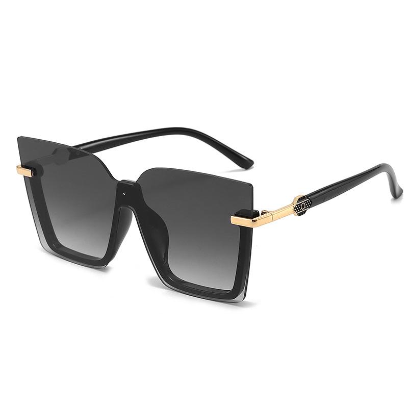 New personalized trend fashion sunglasses women's high-end sense UV-proof glasses frameless multi-color marine sunglasses