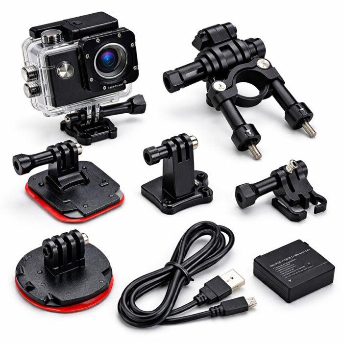 4K 30FPS WiFi Sports Camera 170° Wide Angle with Stabilization – 16MP Camera Waterproof 30 M Sports and Adventure Accessories