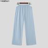 INCERUN Pantaloni Lunghi Casual da Uomo con Vita Elastica e Cut-out Pantaloni da Casa Loungewear