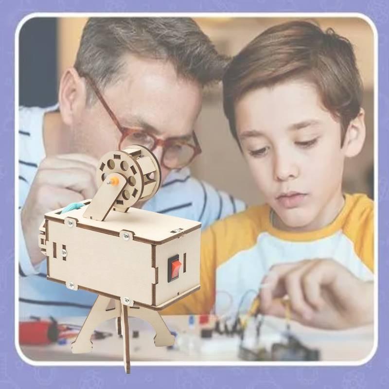 Wooden Diy Science Projector Kit Fun Physics Experiment Toy For Elementary School Students R-61