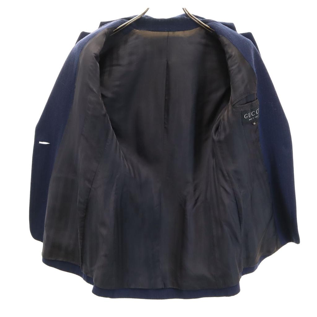 GUCCI 90s Made in Italy Old Herringbone pants suit Setup 40/42 Navy Women Used