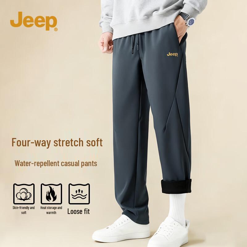 

JEEP Men s Winter Fleece-Lined Outdoor Waterproof Casual Pants M