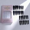 Nail art, Spice Girl style black 24 pieces, fake nails, long trapezoidal armor.