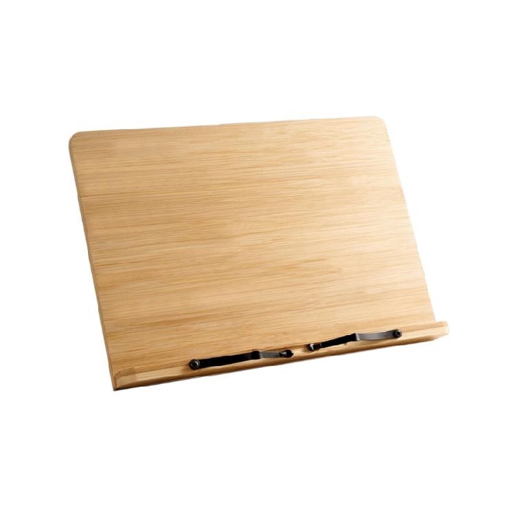 Wood Textbook Book Stand 6 Angles Adjustable Book Holder with Metal Page Clips for Music Scores Cook Recipe Tablet