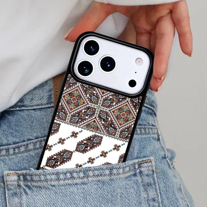 

U-krainian Ornament Embroidery Phone Case for iPhone 17ProMax 12 13 14 15 16e 17 Pro Max Plus Air Cover iPhone 14