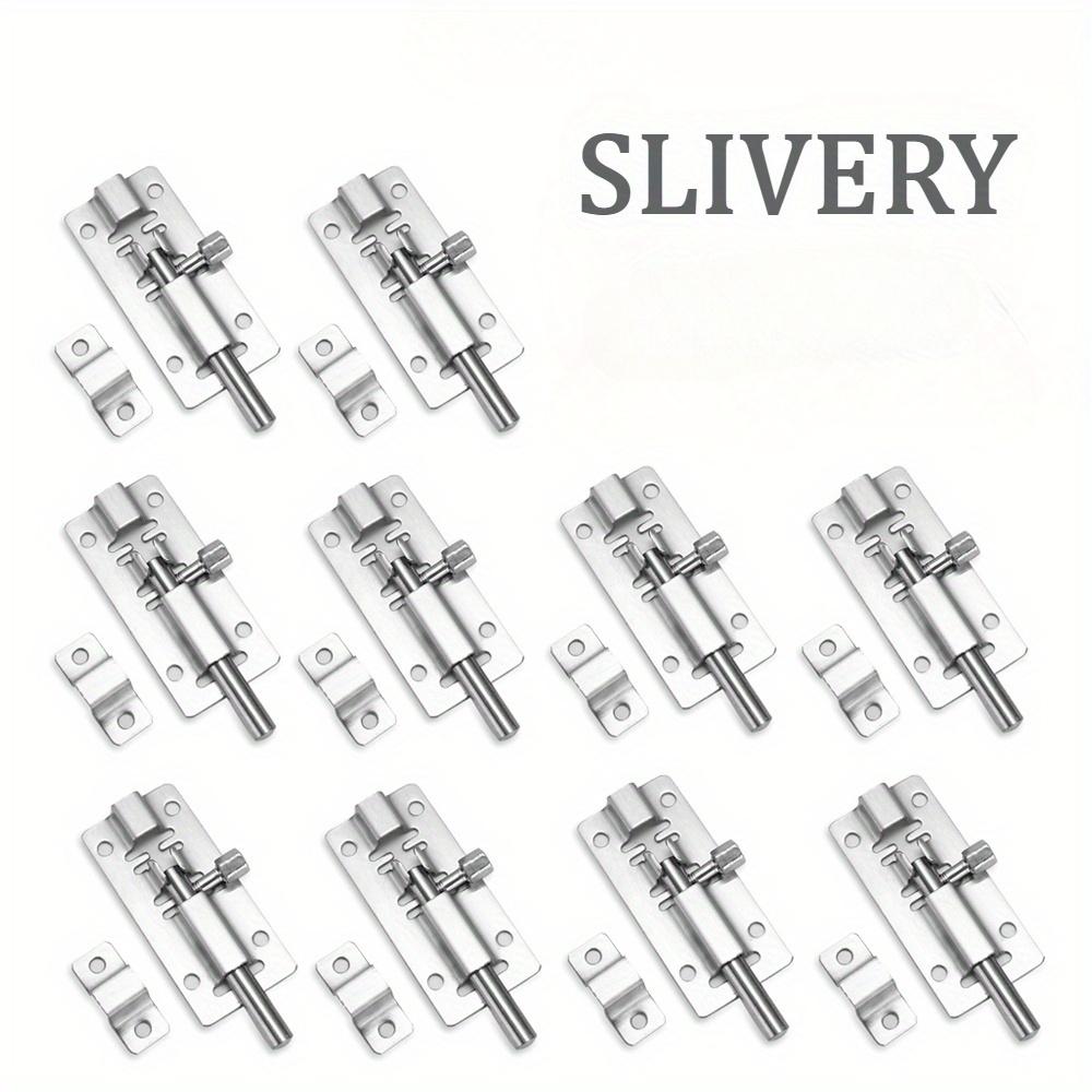 

4-Pack Durable Stainless Steel Door Pin Locks, Metal Security Sliding Bolt for Wooden Doors, Anti-Theft Pin Bar for Home Safety
