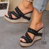 Large-Size Wedge Sandals for Women – Summer New Height-Increasing Platform Floral Thick Sole Slide Sandals