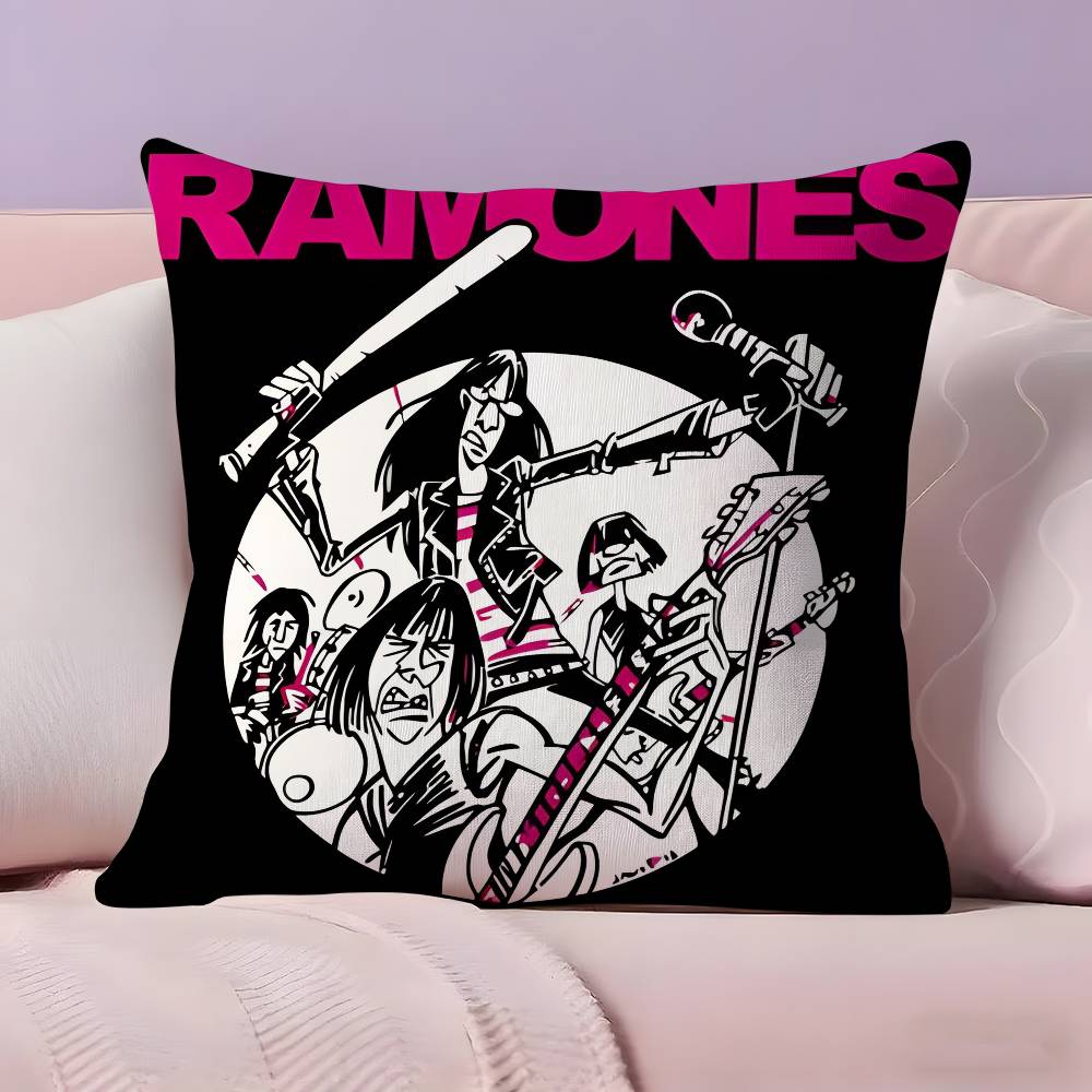 Rockband R-Ramones Kuddfodral Ultramjukt Hudvänligt Tyg Molnliknande Komfort & Dold Dragkedja
