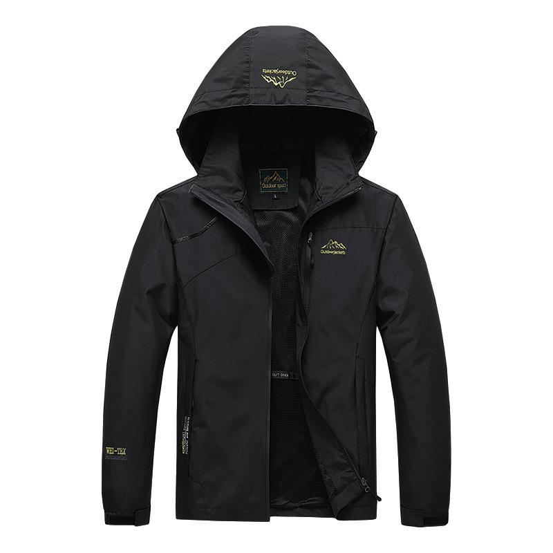 

Simple Outdoor Casual Hooded Three Proof Multi Zipper Assault Suit, High-quality Youth Mountaineering Jacket Outdoor Couple Assault Suit M чорний