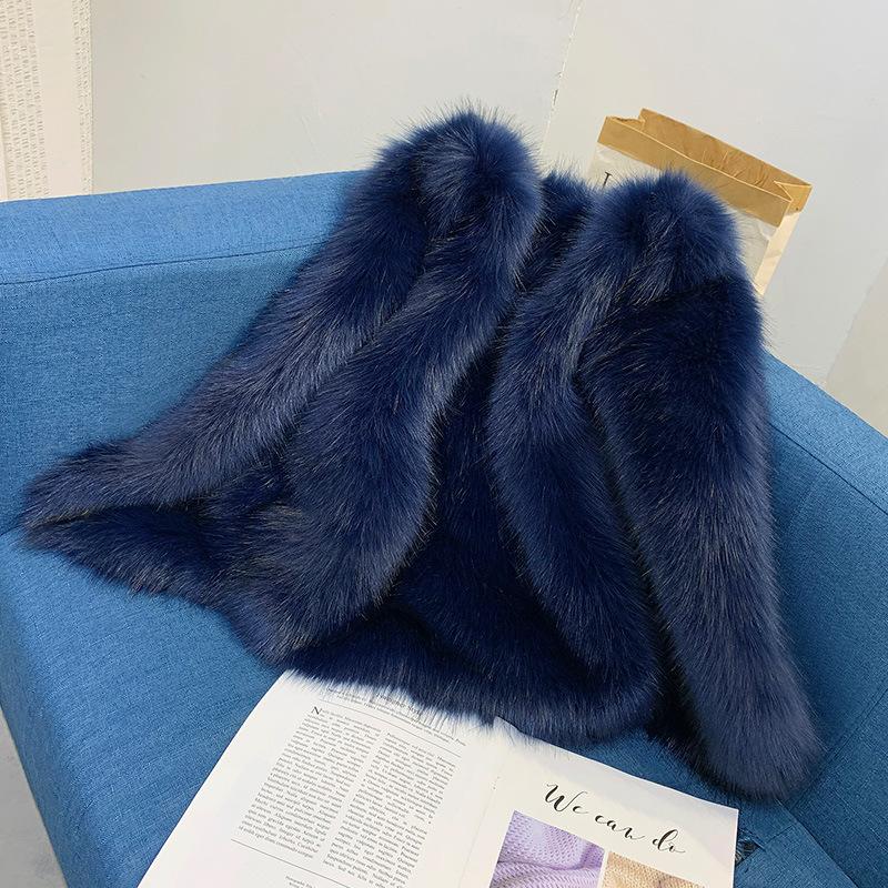 Autumn and Winter Fur Vest Women's Short Fox Hair Fake Hair Artificial Hair Vest Jacket