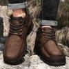 Golden Sapling Men's Outdoor Shoes Genuine Leather Boots Retro Work Shoe Platform Footwear Mountain Leisure Ankle Boot for Men