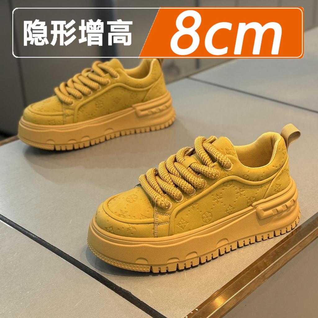 Casual board shoes thick sole invisible inner height increase CM spring and summer sports leisure mesh shoes