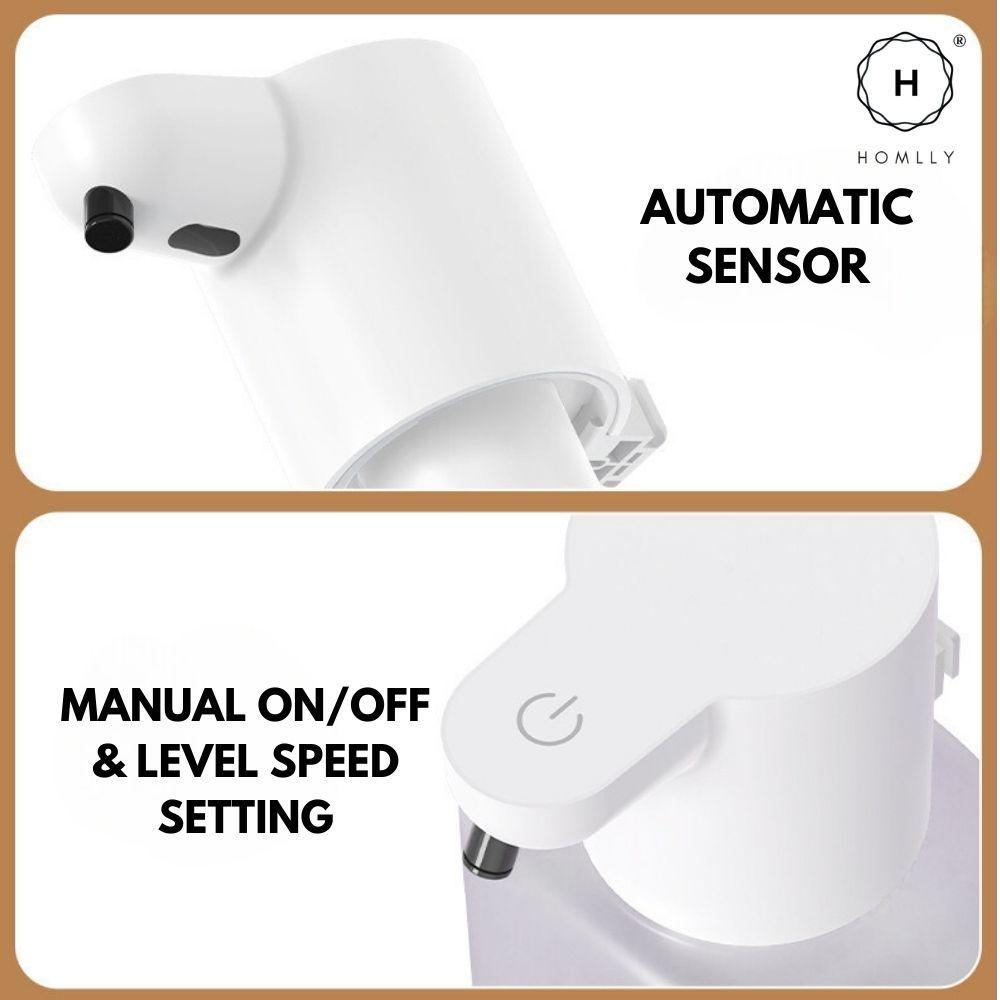 Homlly Automatic Sensor Adjustable Foaming Soap Gel USB C Rechargeable Dispenser (500mL) (X2PCS)