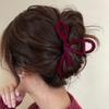 Red Velvet Bow Hair Clips Autumn Winter Women Hair Claw Clip French Elegant Hairpin Korean Hair Accessories Female Headwear Gift