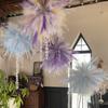 Yousheng Colorful Faux Pampas Grass Fluffy Artificial Bulrush Fake Tall Reed Stems Vase Filler for Living Room Wedding Boho Floral