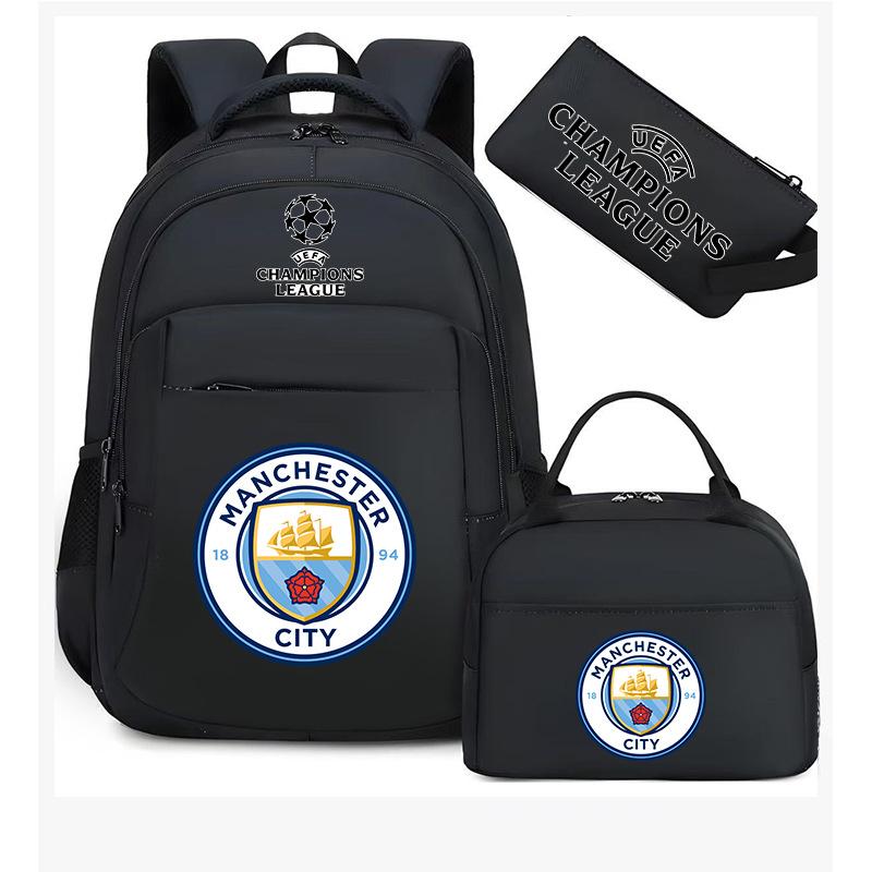Kids Soccer Backpack Large Capacity School Bags Set of 3 Fan Gear for Boys Girls Waterproof Durable