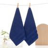 Dark Blue Square Hand Towel,100%Cotton,Soft Water Absorbent Towel Washcloth For Hotel Home Man 35*35cm*2pcs
