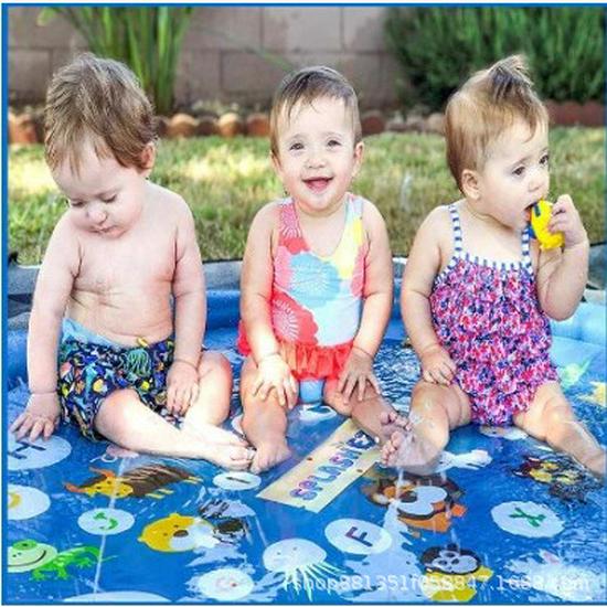 Covoraș de Joacă cu Apă Delfin pentru Copii - Jucărie de Joacă în Aer Liber Bicoloră cu Litere