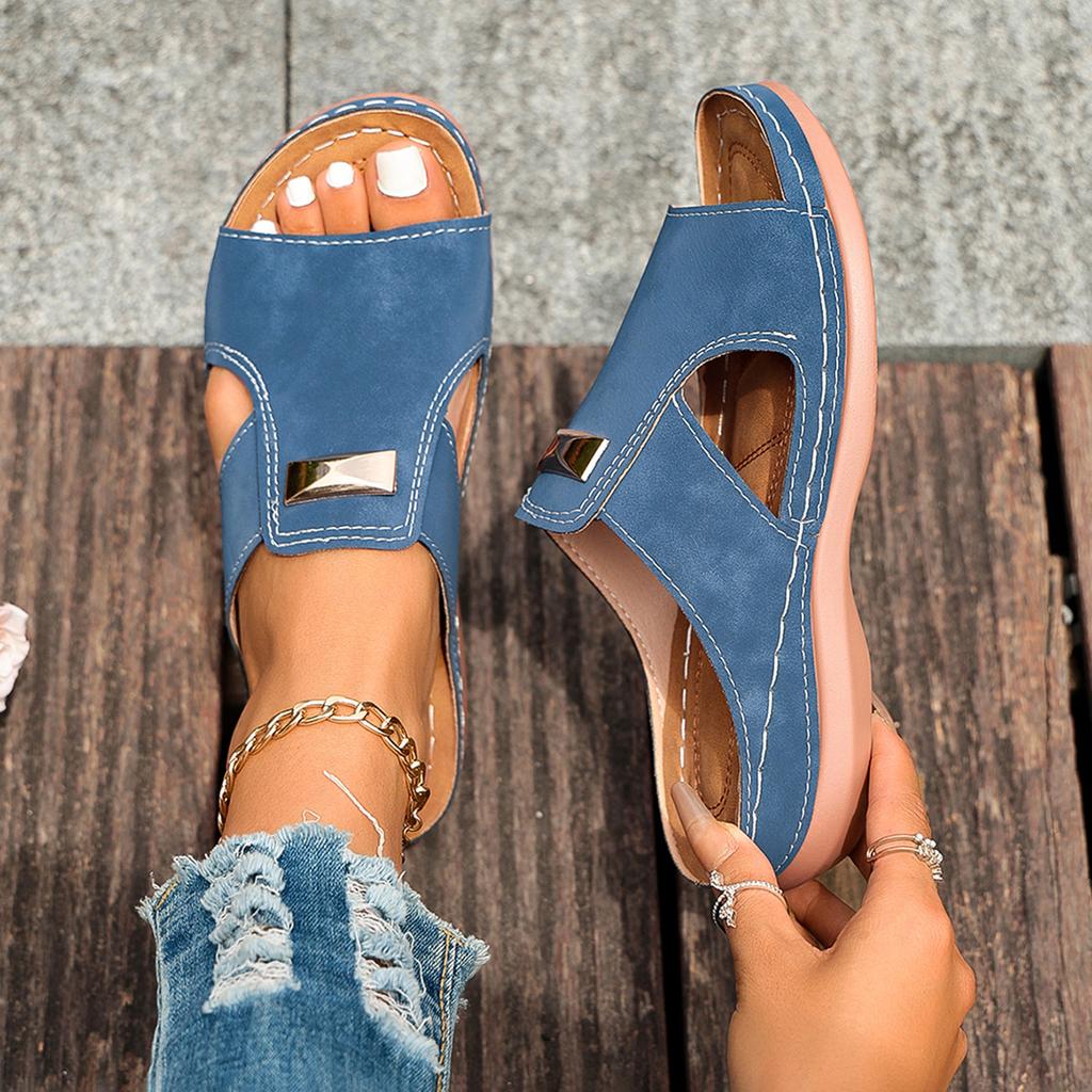 Pegged-toe and Pointed-toe Fashion Sandals for Women, New Large-size Roman Women's Slippers, Outdoor Thick-soled Beach Slippers