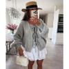 Solid Color O-neck Lace-up Knitted Cardigan Women Autumn Winter Streetwear Casual Simplicity Sweater Coats