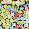 100Pcs Checker Dots Mixed Round Shape Buttons DIY Craft for Scrapbooking