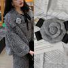 Nouveau Broche Fleur Camélia en Tissu Nœud Papillon Accessoires Col de Chemise pour Dames Épingles Broches Vintage pour Mariage Fête pour Femmes