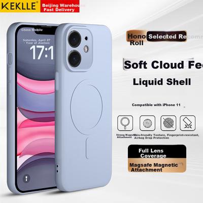 KEKLLE Skin-Friendly Magnetic Case for iPhone 11, Lavender Purple Liquid Silicone Full-Cover Soft Protective Case with Magnetic Lens Cover