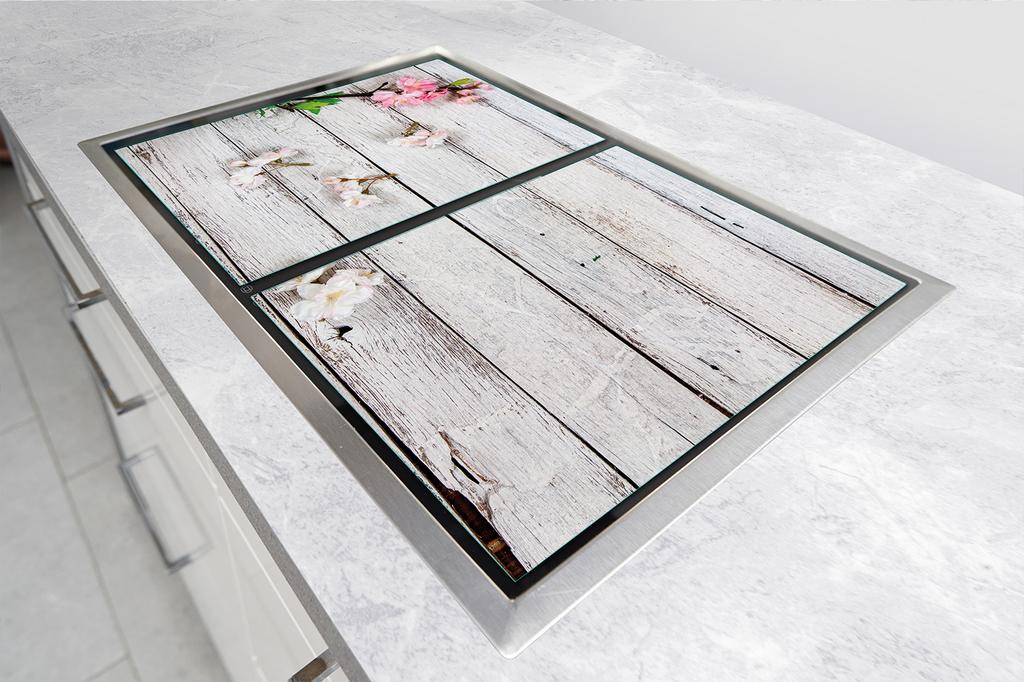 PLACA DE CRISTAL y TABLA DE CORTAR 100x52 MADERA