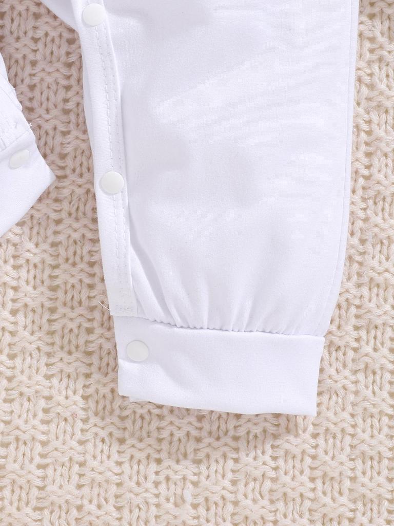 Newborn Baby Cartoon Letter Print Long Sleeve Romper & Pants Set for Outings