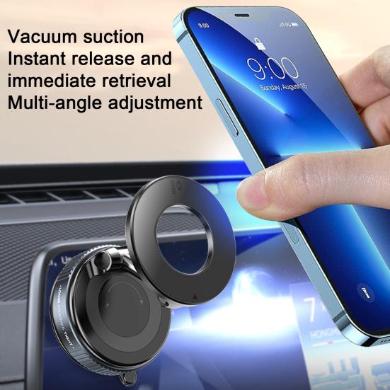 Magnetic Car Phone Holder 360 Degree Rotation Stable Support Phone Mount for Speed Cameras Easy Install Retractable Magnet Fix Mobile Accessories
