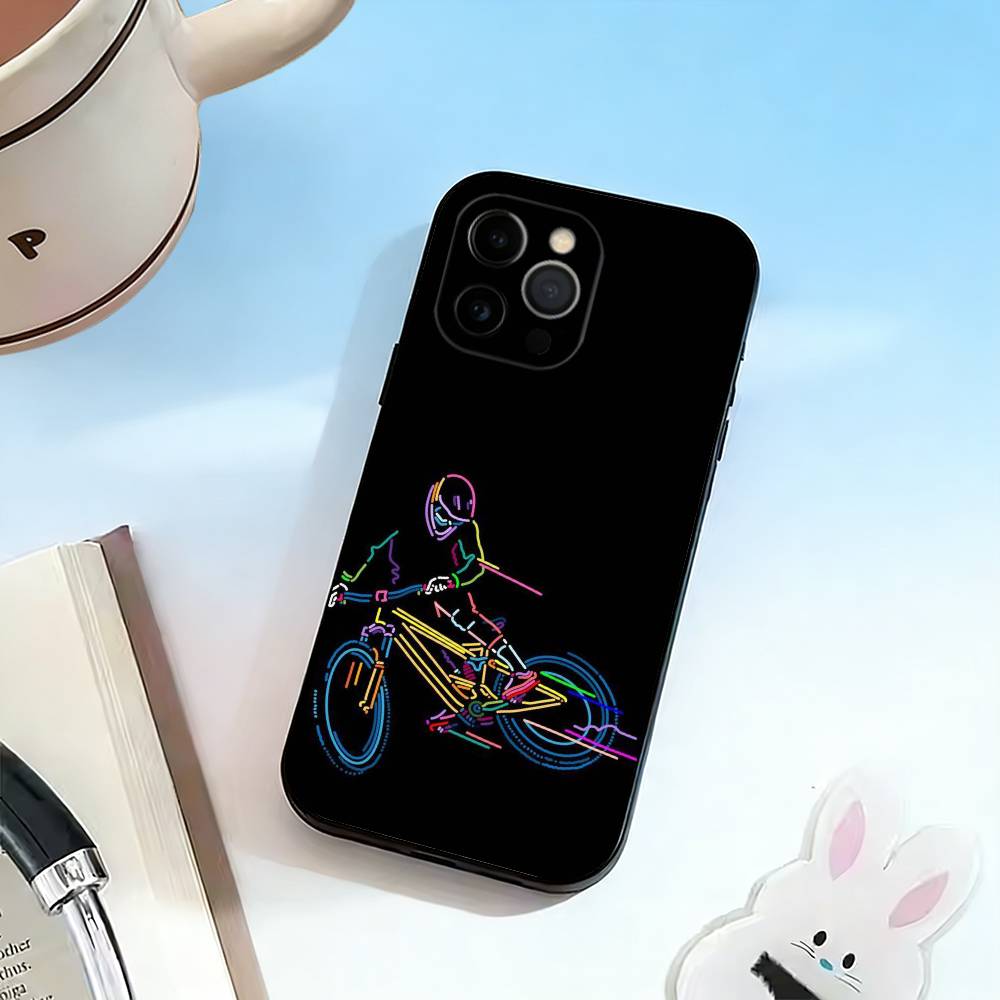 Bike Sports-S Phone Case For iPhone 17,16,15,14,13,12,11 Plus,Pro Max,XS,Soft Silicone Black Cover