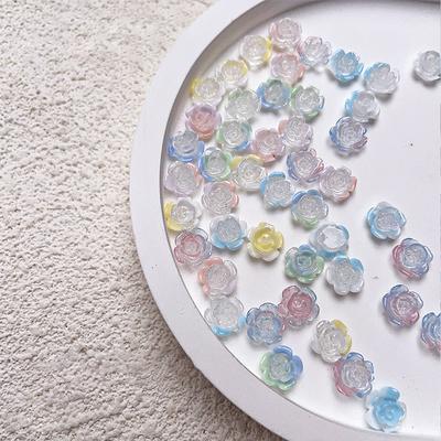 50 Stück 3D Mix Größen Schöne blühende Rosenblüten Harz Klebe Nagelkunst Dekorationen Maniküre Kawaii Anhänger
