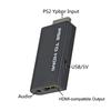 PS2 to HDMI-compatible Audio Video Converter Full 1080P Adapter 480i/480p/576i with 3.5mm Audio Output for All PS2 Display Modes