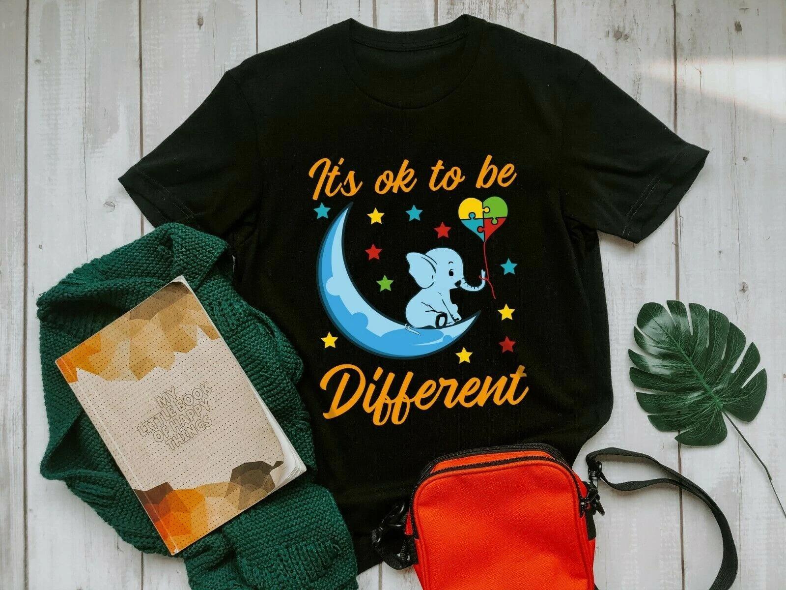 It s Ok to Be Different Elephant Autism Gift Men s and Women s T-shirts XXXXL