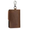 Universal Crazy Horse Leather Key Holder with Card Slot and Waist Buckle for Men and Women