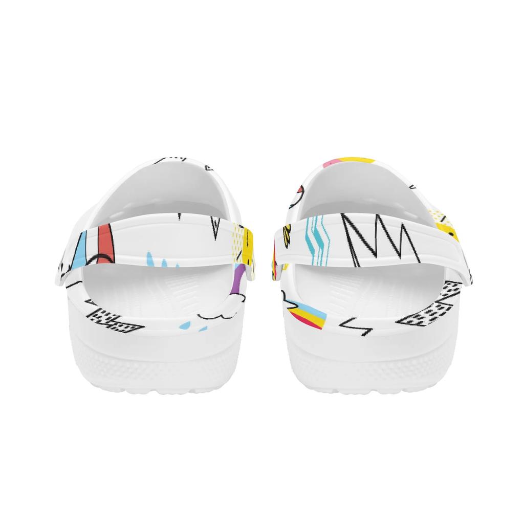 Cartoon Printed EVA Casual Clogs for Women Men Soft Sole Flexible Breathable Slip On Sandals Slippers Summer Daily Leisure Shoes