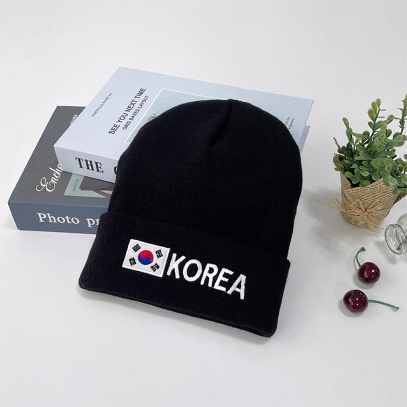Shukii Republic of Korea Taegeukgi Beanie Travel Women s Hat black