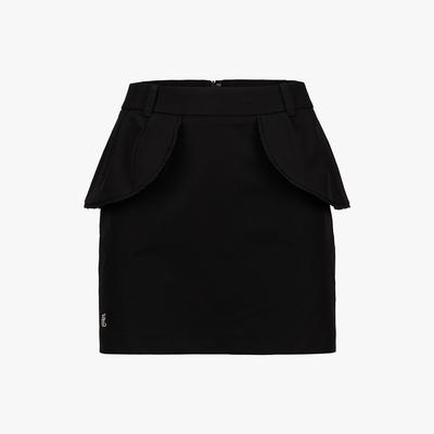 FAIRLIAR GOLF Lace-Trimmed Flap Skirt (Black)