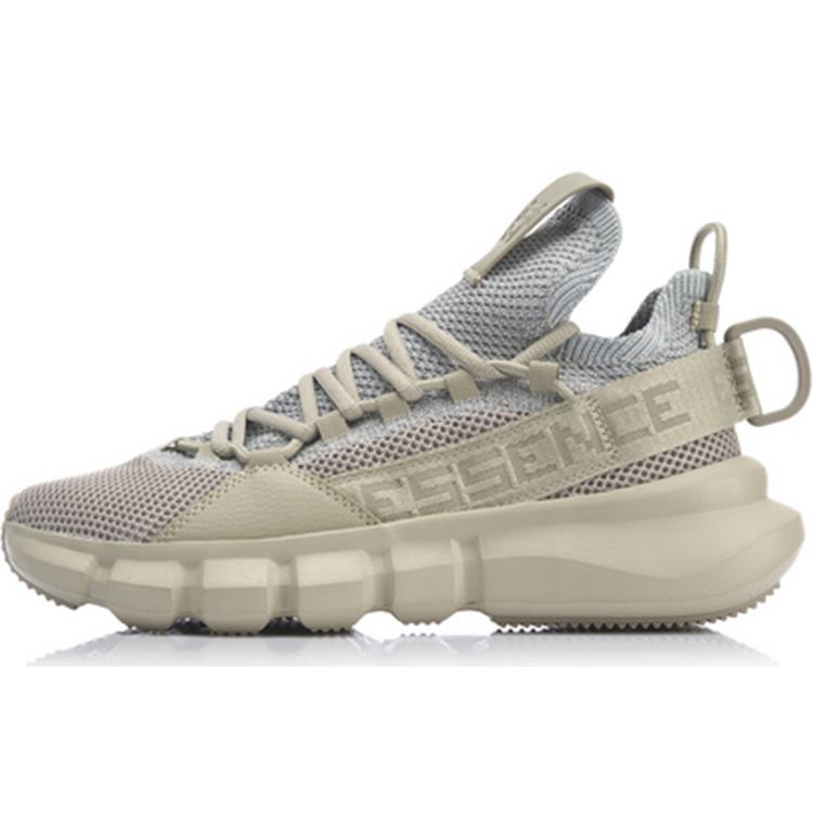 New LiNing Essence Lace Up Breathable Mid Top Vintage Basketball Shoes Men's Gray AGBP009-5