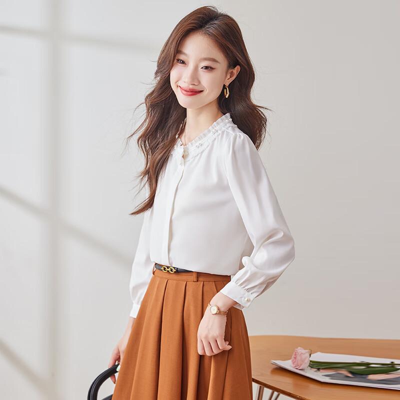 Women's Wrinkle-Free Elegant Lace Chiffon Round Neck Blouse