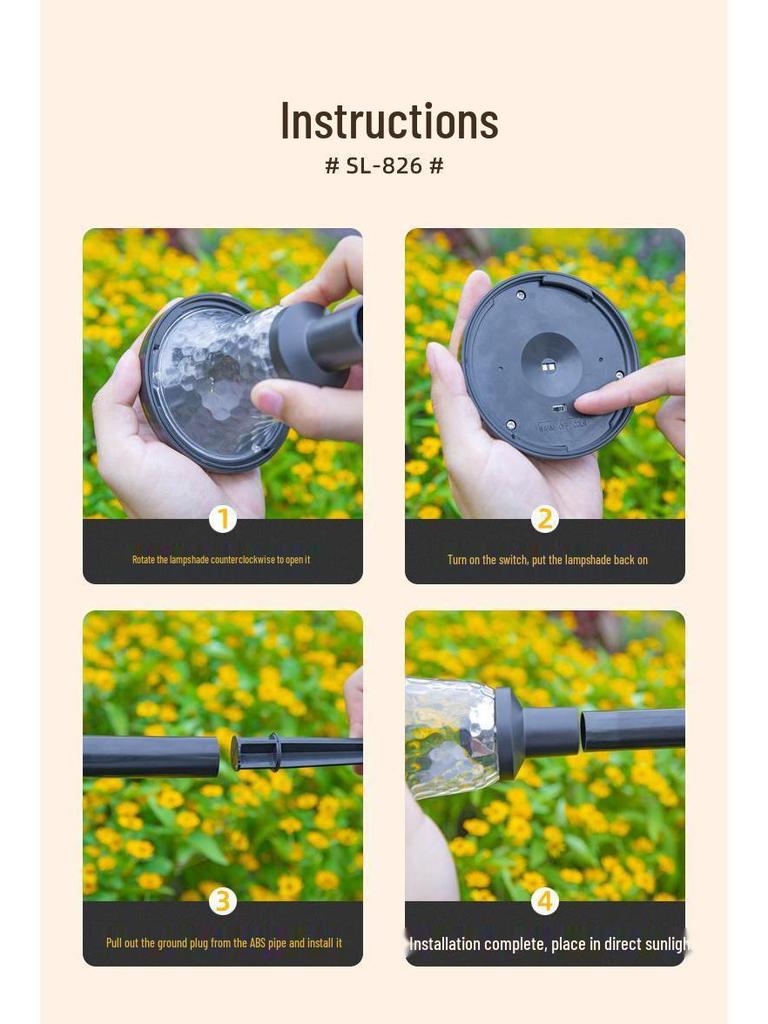 Solar Garden Decor Lights: Outdoor Courtyard Atmosphere Ground Plug Lighting for Yard and Lawn