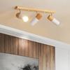 Nordic Wooden Ceiling Light Single Head Three Rotatable Spotlight For Living Room Bedroom Dining Room Cloakroom Lighting Fixture